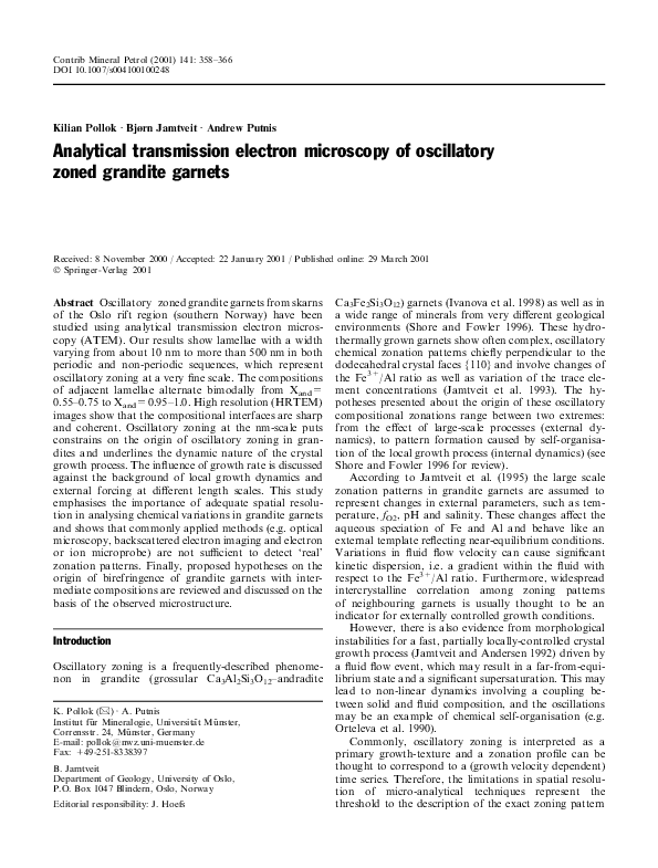 (PDF) Analytical transmission electron microscopy study of a natural ...