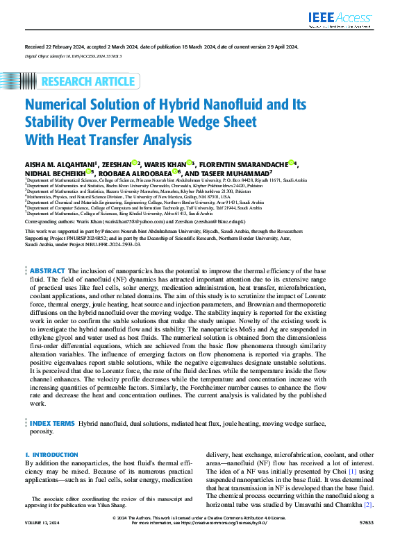 (PDF) Numerical Solution of Hybrid Nanofluid and Its Stability Over ...