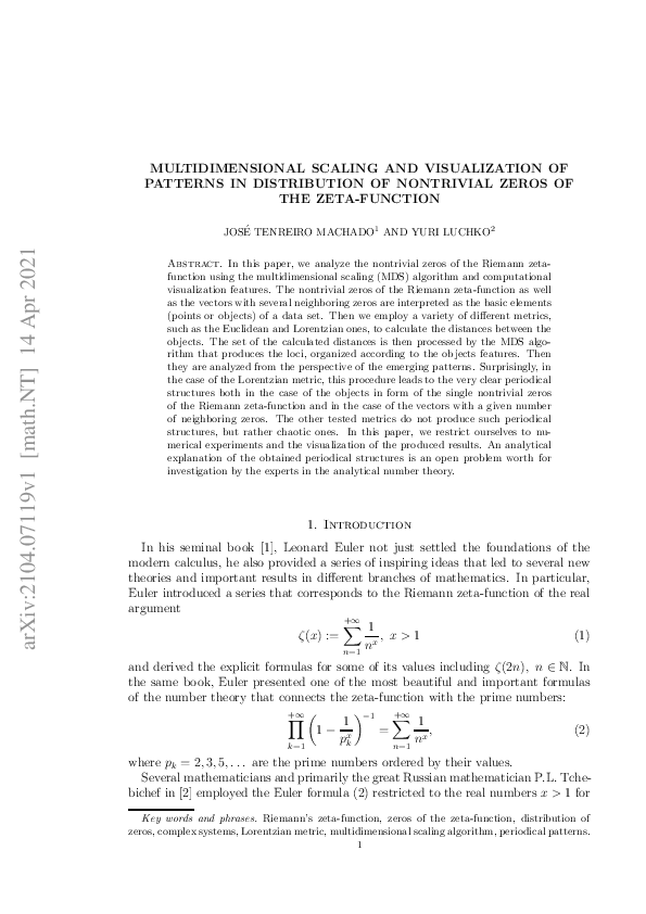 (PDF) Multidimensional scaling and visualization of patterns in ...