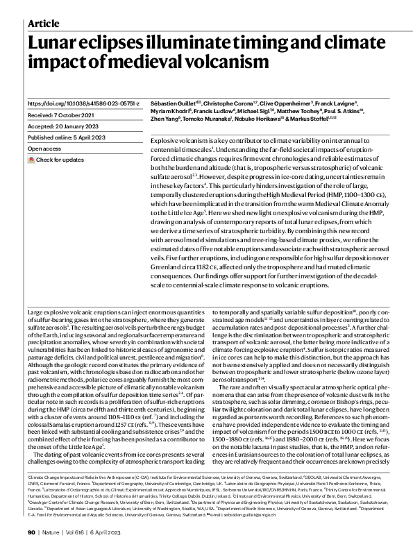 (PDF) Lunar eclipses illuminate timing and climate impact of medieval ...