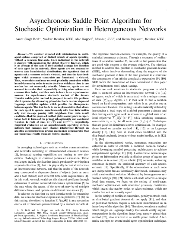 (PDF) Asynchronous Saddle Point Algorithm for Stochastic Optimization ...