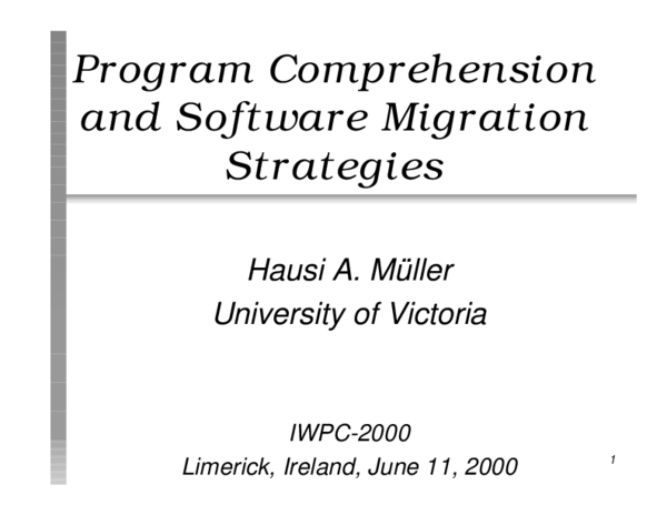 (PDF) Program Comprehension and Software Migration Strategies
