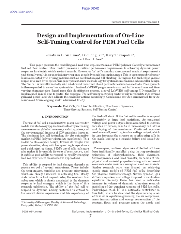 (PDF) Design and Implementation of On-Line Self-Tuning Control for PEM ...