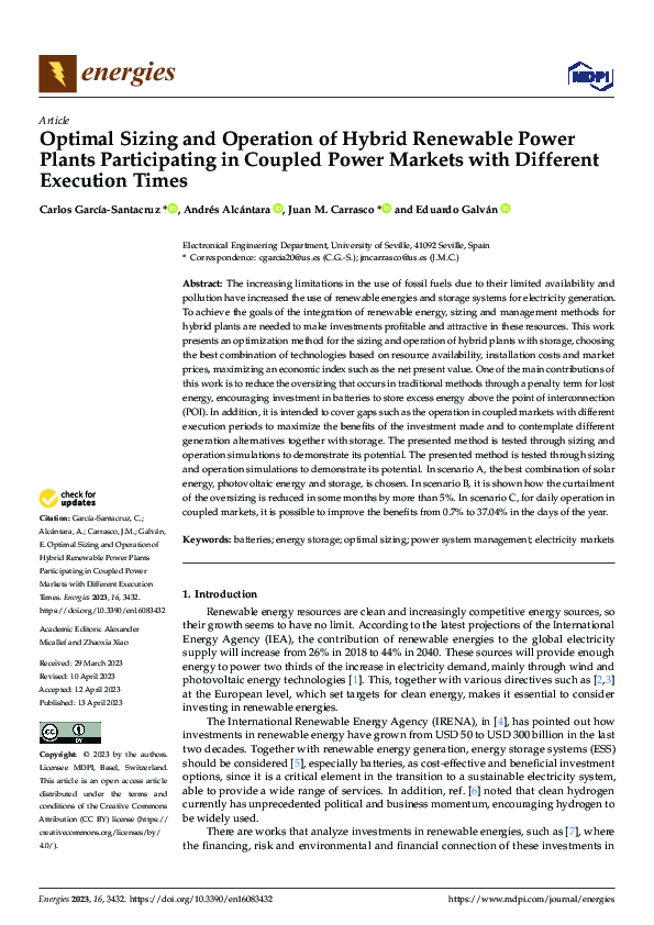 (PDF) Optimal Sizing and Operation of Hybrid Renewable Power Plants ...