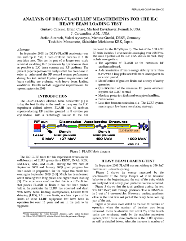(PDF) Analysis of DESY-FLASH LLRF Measurements for the ILC Heavy Beam ...