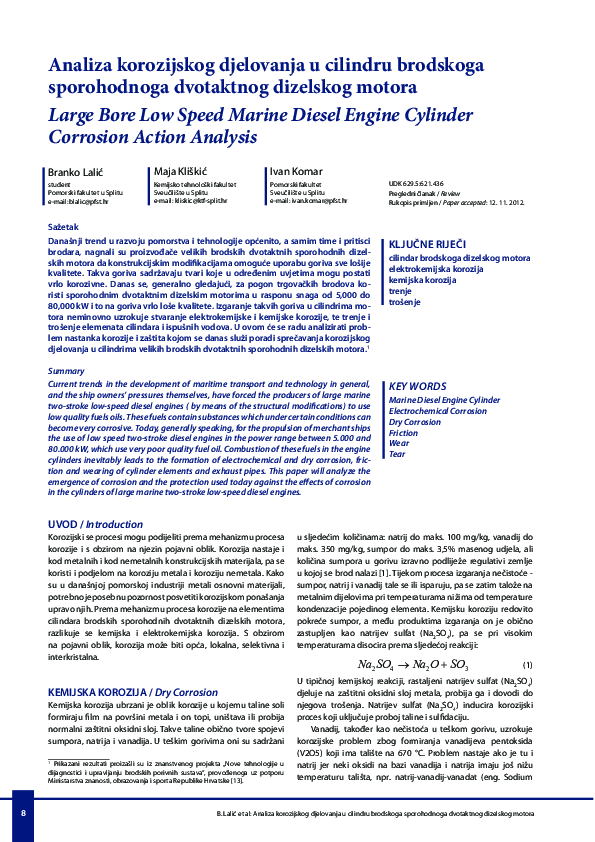 (PDF) Large Bore Low Speed Marine Diesel Engine Cylinder Corrosion ...