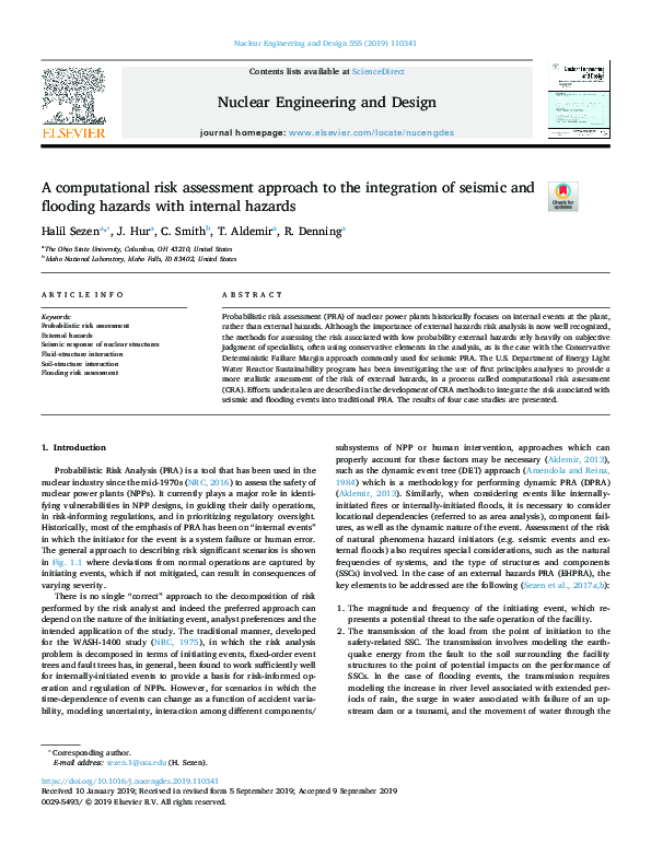 (PDF) A computational risk assessment approach to the integration of ...