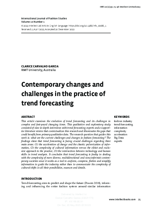 (PDF) Contemporary changes and challenges in the practice of trend ...