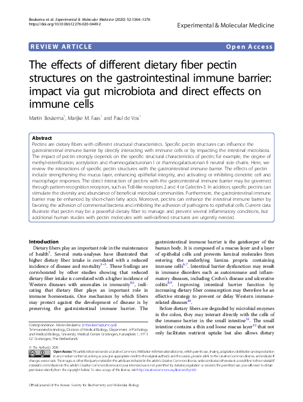 (PDF) The effects of different dietary fiber pectin structures on the ...