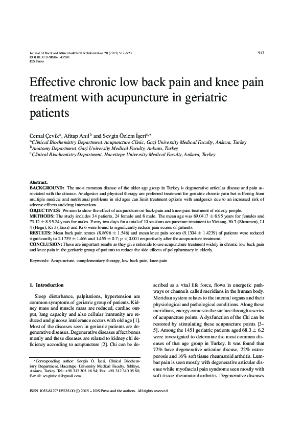 (PDF) Effective chronic low back pain and knee pain treatment with ...