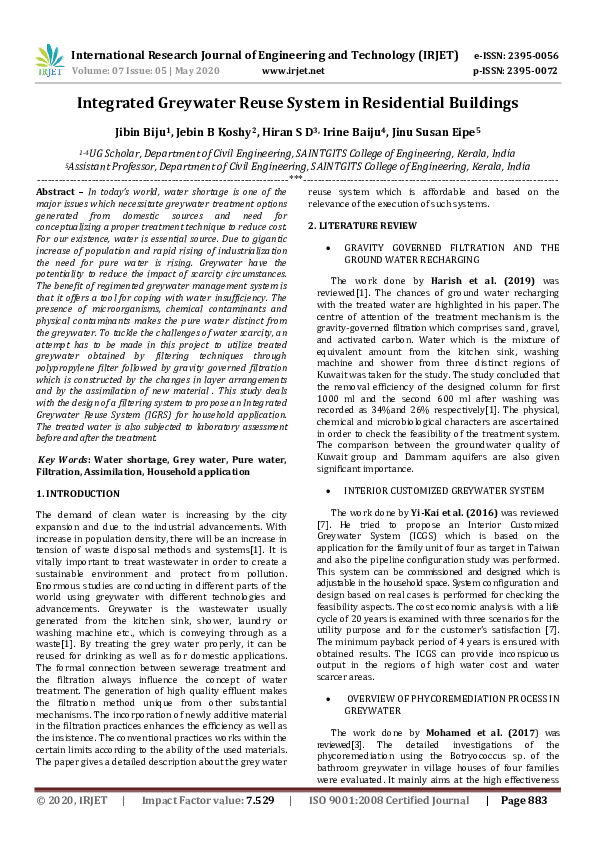 View of (PDF) Integrated Greywater Reuse System in Residential Buildings
