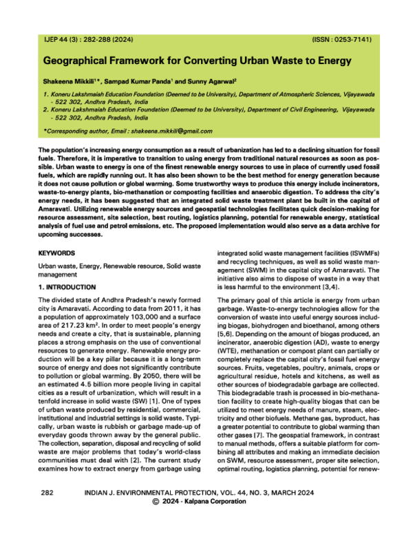 (PDF) Geographical Framework for Converting Urban Waste to Energy