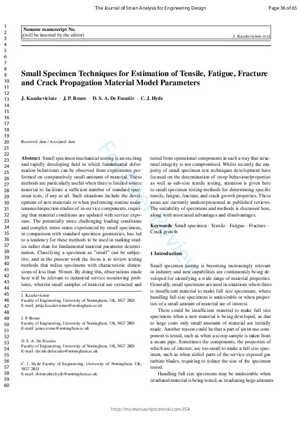 ウルトラQ Vol.1-7 PDF) Small specimen techniques for estimation of tensile