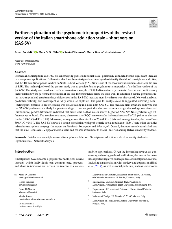 (PDF) Further exploration of the psychometric properties of the revised ...