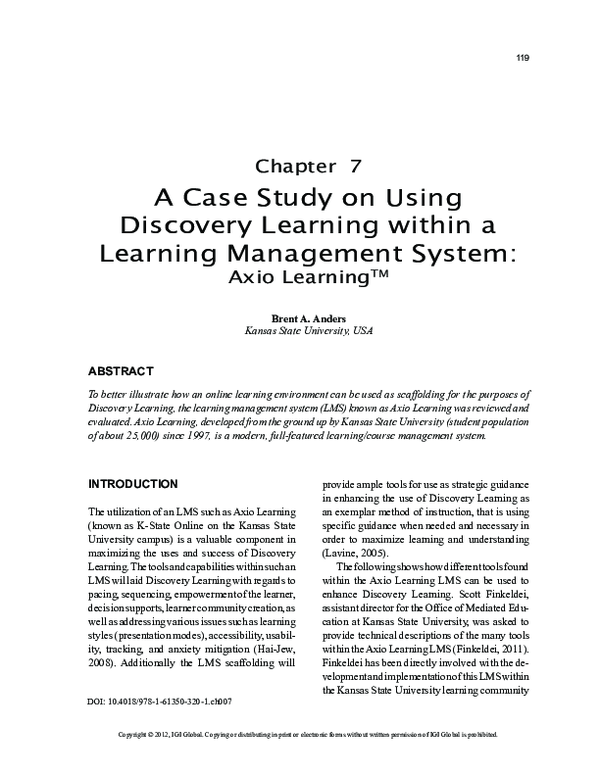 (PDF) A Case Study on Using Discovery Learning within a Learning ...