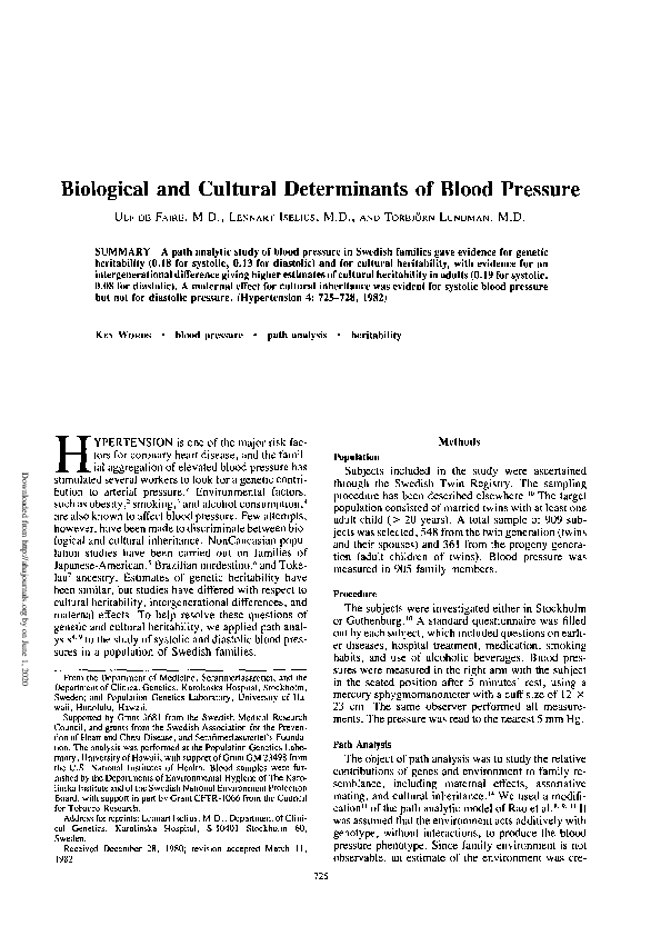 (PDF) Biological and cultural determinants of blood pressure
