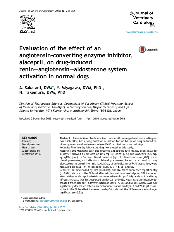 (PDF) Evaluation of the effect of angiotensin converting enzyme ...