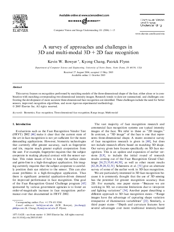(PDF) A survey of approaches and challenges in 3D and multi-modal 3D+2D ...