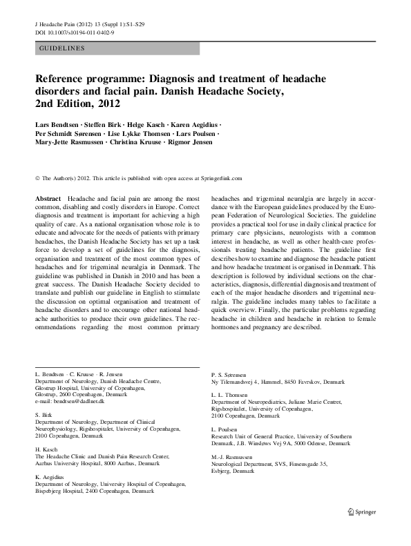 (PDF) GUIDELINES Reference programme: Diagnosis and treatment of ...