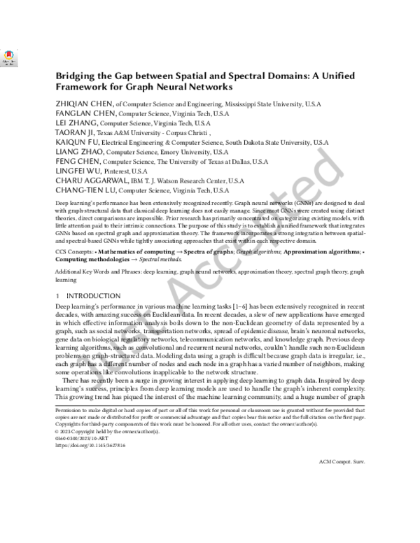 (PDF) Bridging the Gap between Spatial and Spectral Domains: A Unified ...