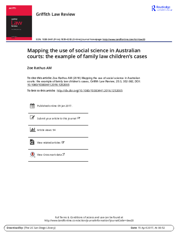 (PDF) Mapping the use of social science in Australian courts: the ...