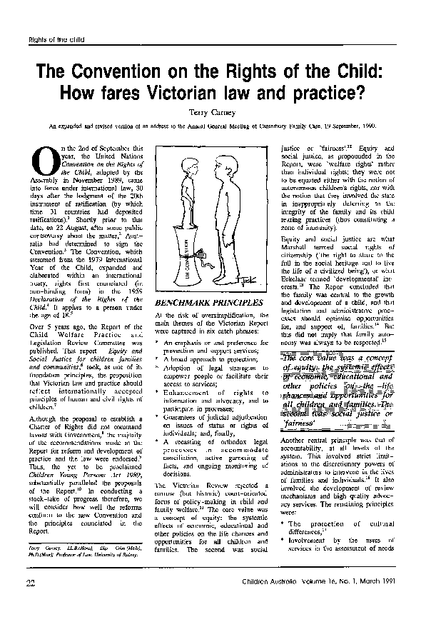 (PDF) The Convention on the Rights of the Child: How fares Victorian ...