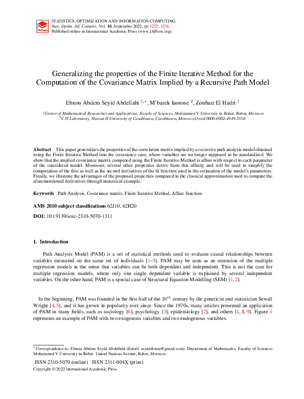 (PDF) Generalizing the properties of Finite Iterative Method for the ...
