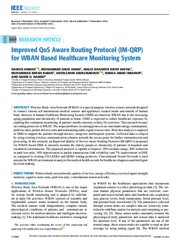 (PDF) Improved QoS Aware Routing Protocol (IM-QRP) for WBAN Based ...