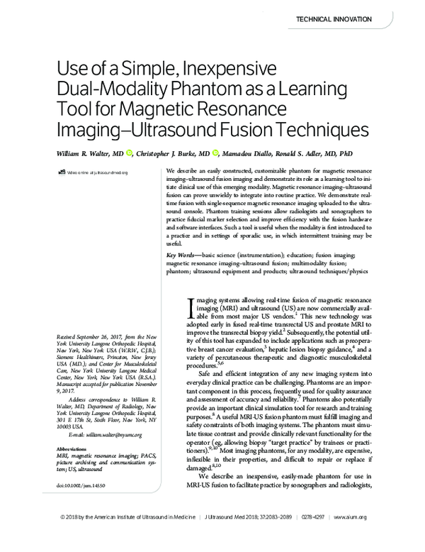 (PDF) Use of a Simple, Inexpensive Dual-Modality Phantom as a Learning ...