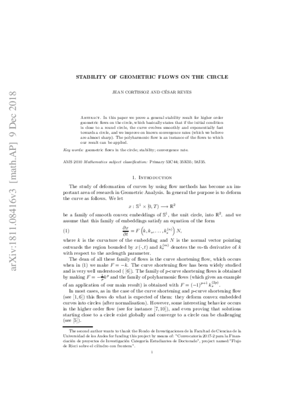 (PDF) Stability of geometric flows on the circle