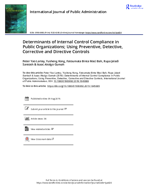 (PDF) Determinants of Internal Control Compliance in Public ...