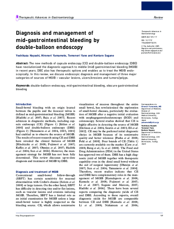 (PDF) Review: Diagnosis and management of mid-gastrointestinal bleeding ...
