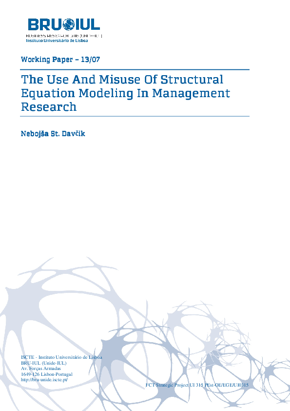 (PDF) The use and misuse of structural equation modeling in management ...