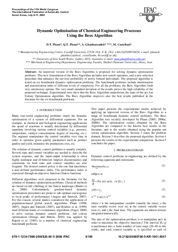 (PDF) Dynamic Optimisation of Chemical Engineering Processes Using the ...