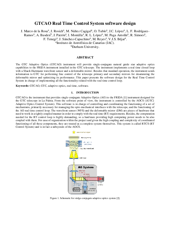 (PDF) GTCAO Real Time Control System software design
