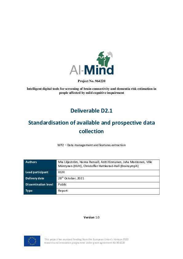 (PDF) Standardisation of available and prospective data collection