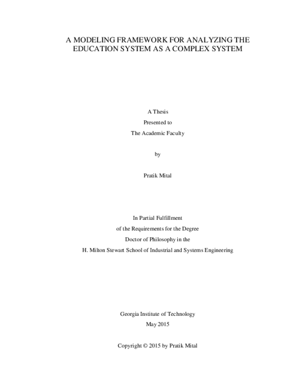 (PDF) A modeling framework for analyzing the education system as a ...