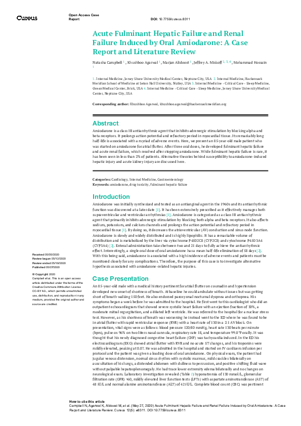 (PDF) Acute Fulminant Hepatic Failure and Renal Failure Induced by Oral ...