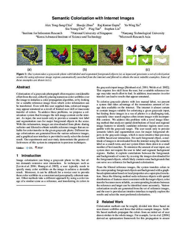 (PDF) Semantic colorization with internet images