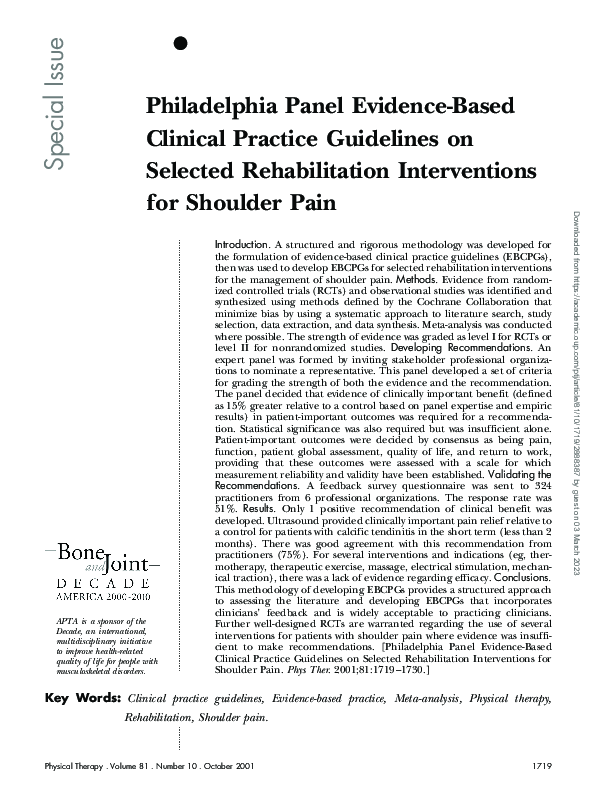 (PDF) Philadelphia Panel Evidence-Based Clinical Practice Guidelines on ...