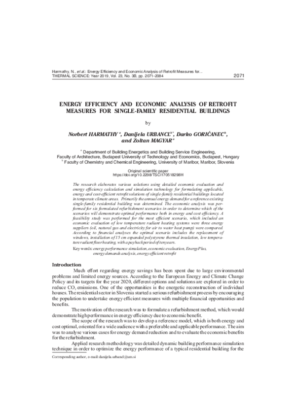 (PDF) Energy efficiency and economic analysis of retrofit measures for ...