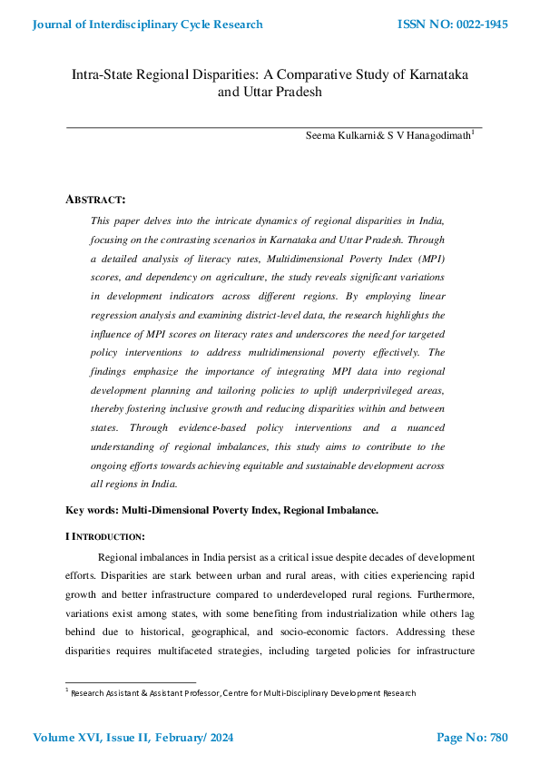 (PDF) Intra-State Regional Disparities: A Comparative Study of ...