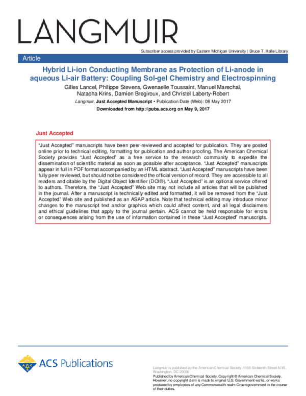 (PDF) Hybrid Li Ion Conducting Membrane as Protection for the Li Anode ...