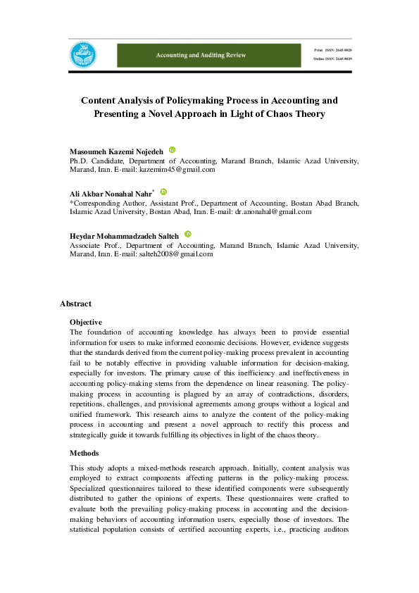 (PDF) Content Analysis of Policymaking Process in Accounting and ...