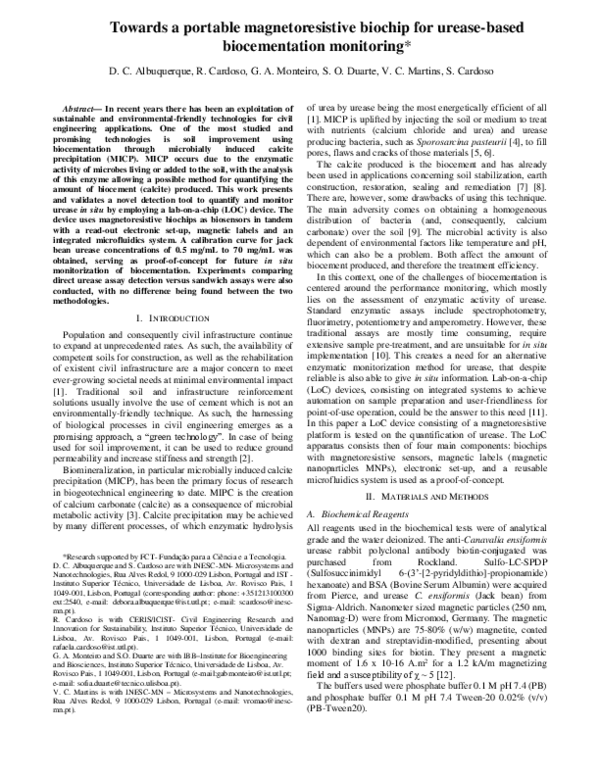 (PDF) Towards a portable magnetoresistive biochip for urease-based ...