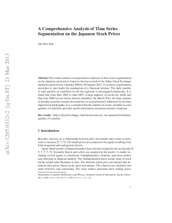 (PDF) A Comprehensive Analysis of Time Series Segmentation on Japanese ...