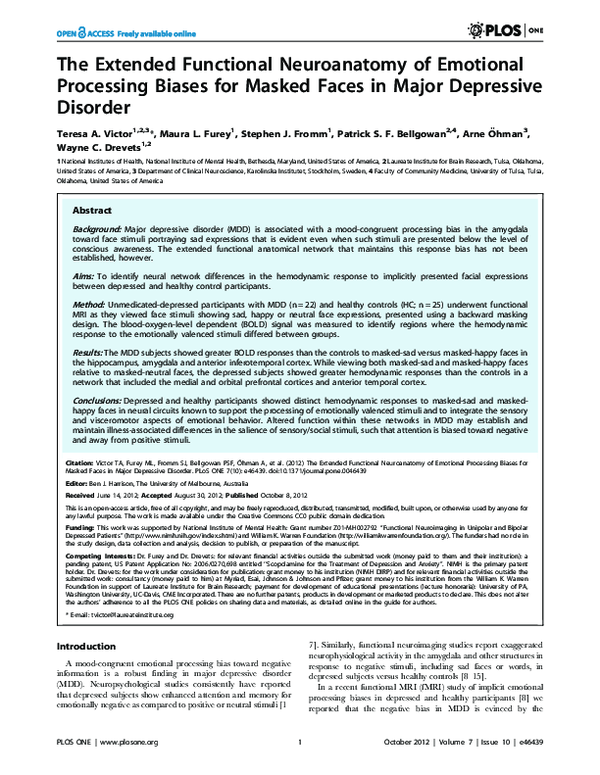 (PDF) The Extended Functional Neuroanatomy of Emotional Processing ...
