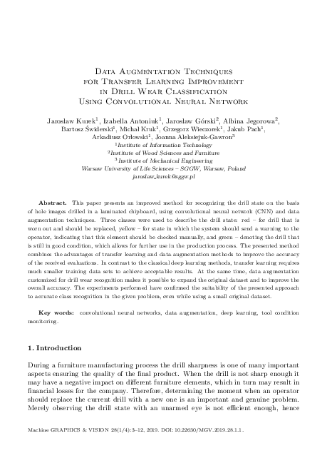 (PDF) Data augmentation techniques for transfer learning improvement in ...