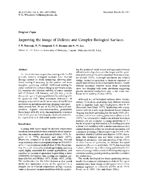 (PDF) Improving the image of delicate and complex biological surfaces