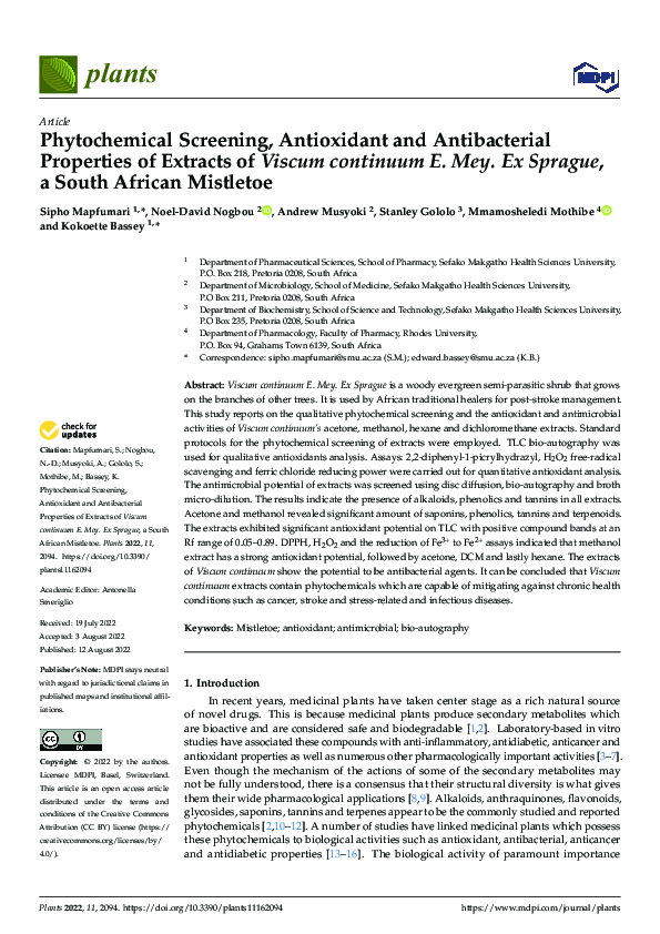 (PDF) Phytochemical Screening, Antioxidant and Antibacterial Properties ...